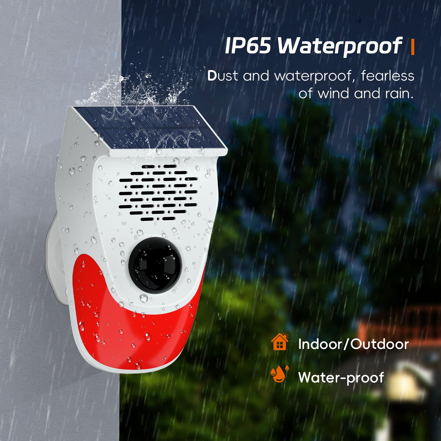 Wireless Waterproof Outdoor PIR Infrared Motion Detector Voice Announcer Solar Charging Alarm System for Farm Villa Security