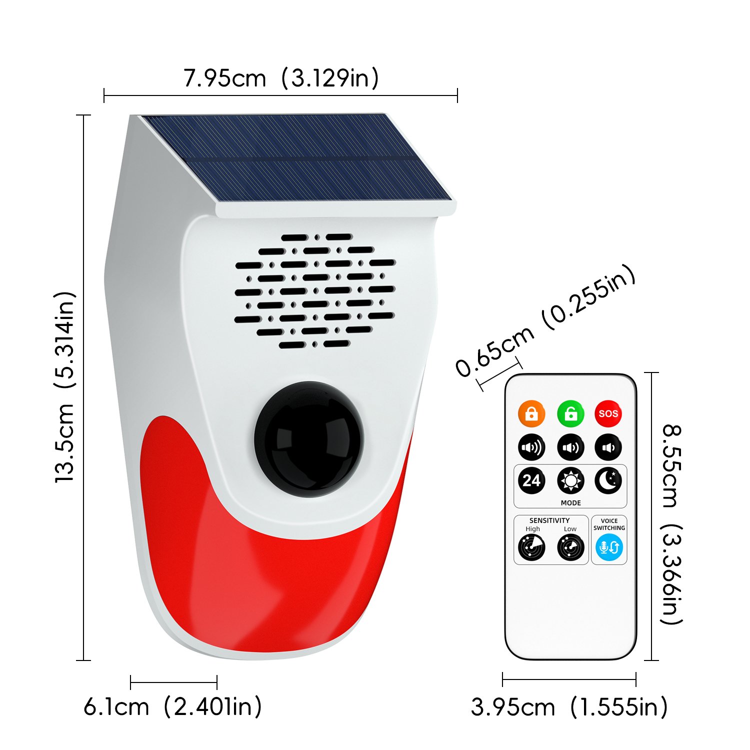 Wireless Waterproof Outdoor PIR Infrared Motion Detector Voice Announcer Solar Charging Alarm System for Farm Villa Security