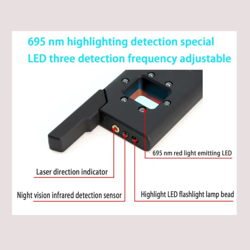 Multifunctional Mini Bug Anti-Candidate Hidden Spy Camera Detector with GPS Signal Lens Detection Wireless Alarm System