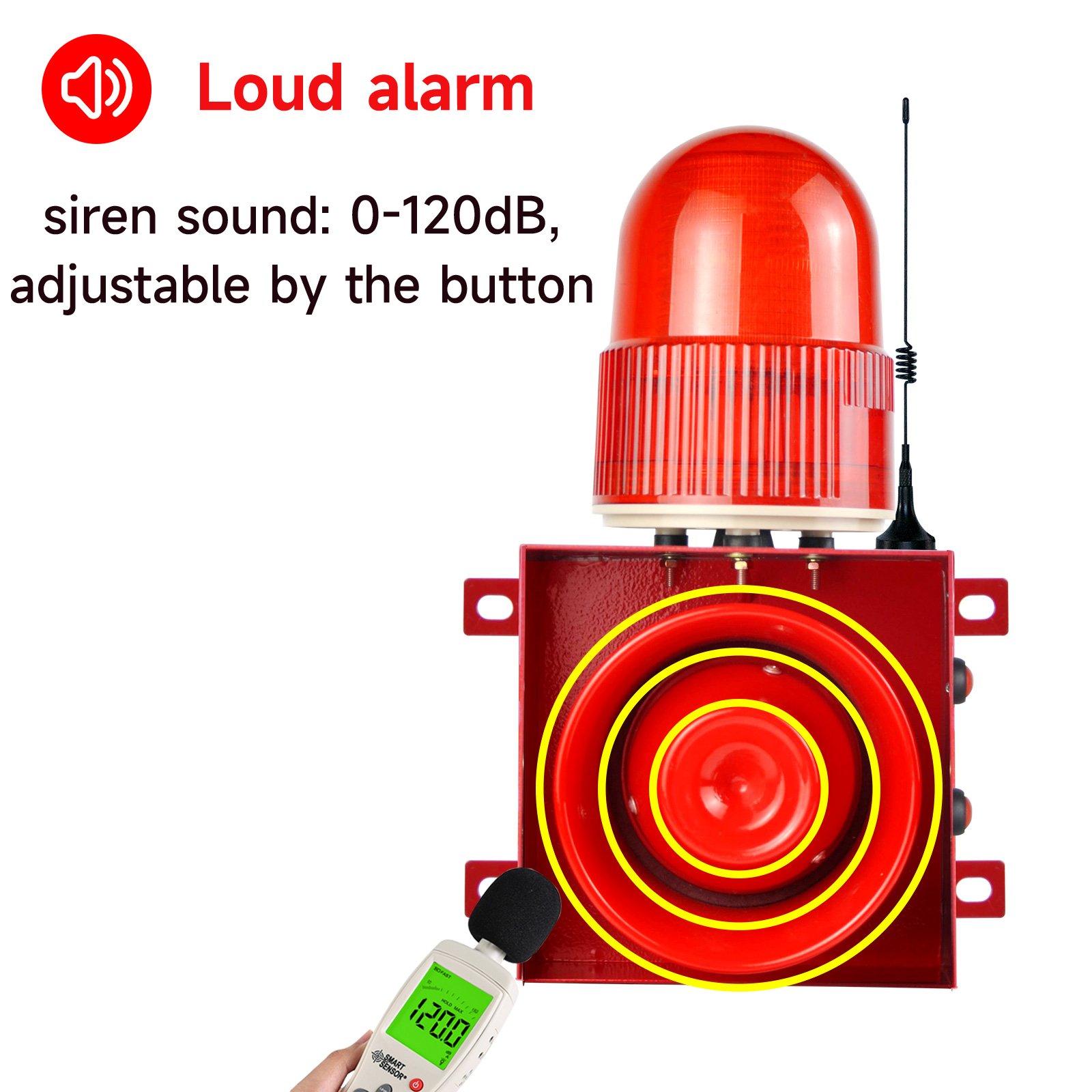 Factory Supply IP65 Waterproof Outdoor Wireless Siren 25W LED Strobe Light Remote Control Home Security Intruder Alarms System