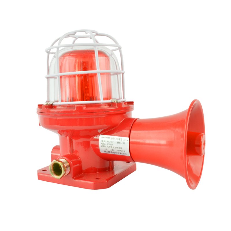 Explosion proof sound and light alarm for chemical and mining use at gas stations