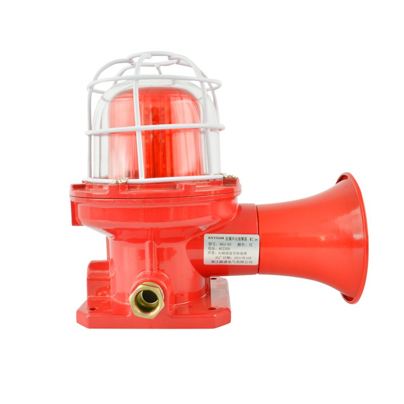 Explosion proof sound and light alarm for chemical and mining use at gas stations