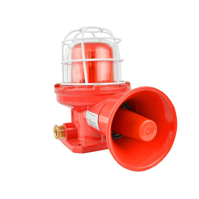 Explosion proof sound and light alarm for chemical and mining use at gas stations