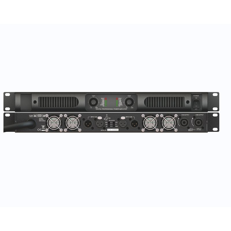 1u Digital Amplifier 1000-watt Professional 2 Channels Home Audio Sound Amplifier