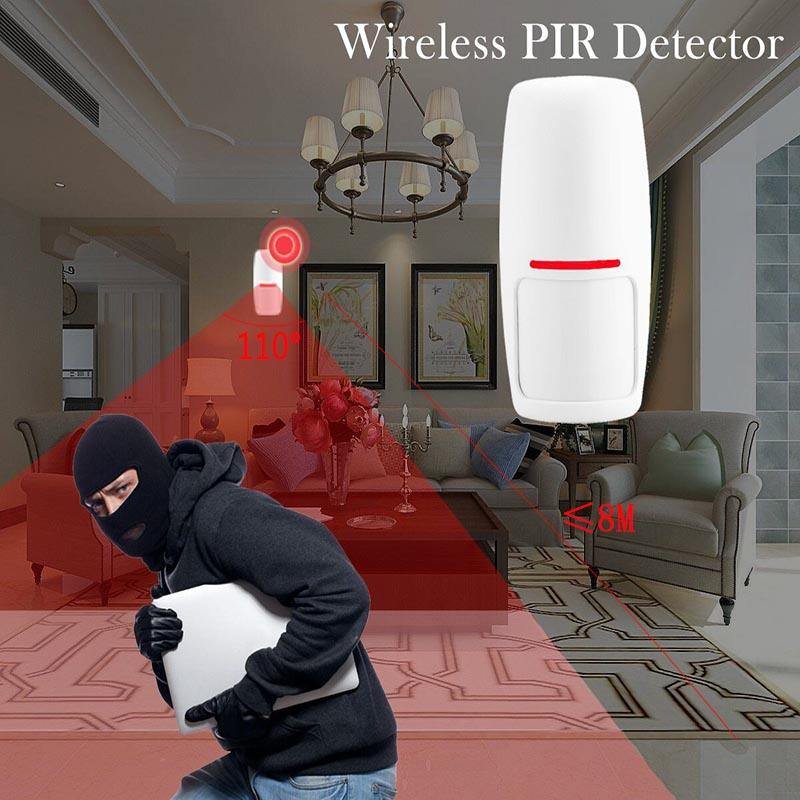 DAYTECH Wireless 433MHz PIR Sensor Infrared Detector Home Security Alarm System work with the GSM alarm system at our store