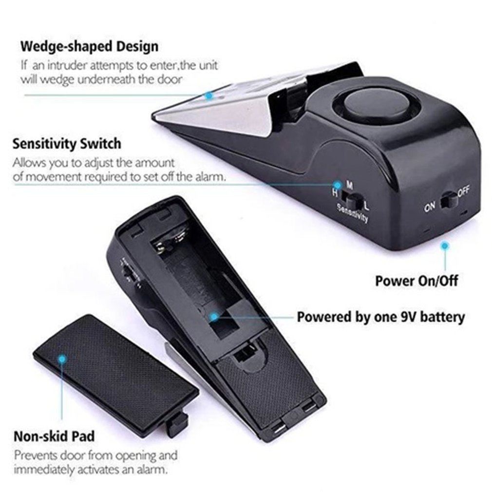 Portable Travel 125dB Siren Sound Intruder Burgard System Wireless Door Stop Alarm Home Security Door Alarm