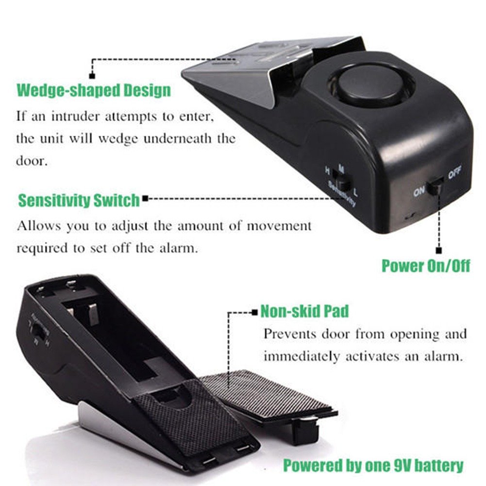 Portable Travel 125dB Siren Sound Intruder Burgard System Wireless Door Stop Alarm Home Security Door Alarm