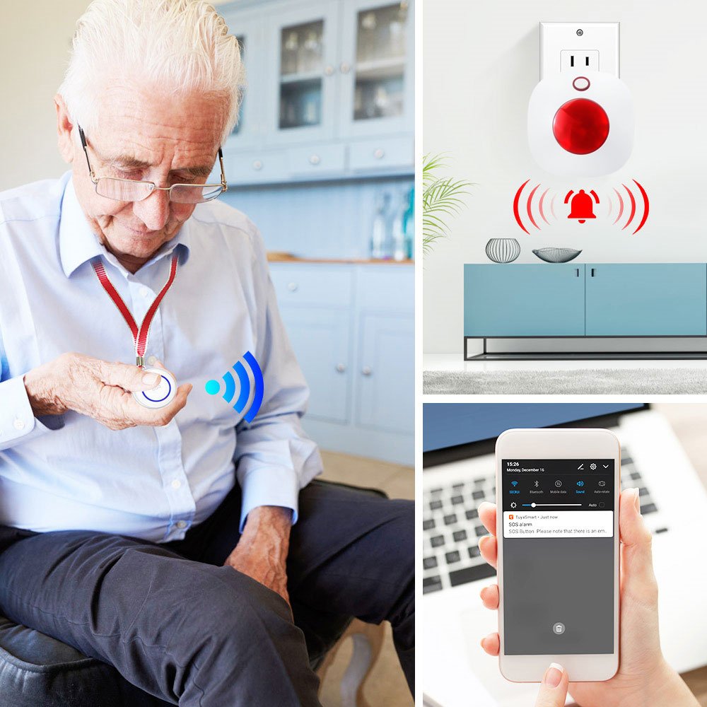 Factory Price WiFi Wireless RF433M SOS Panic Button For Home Security PST-WE571