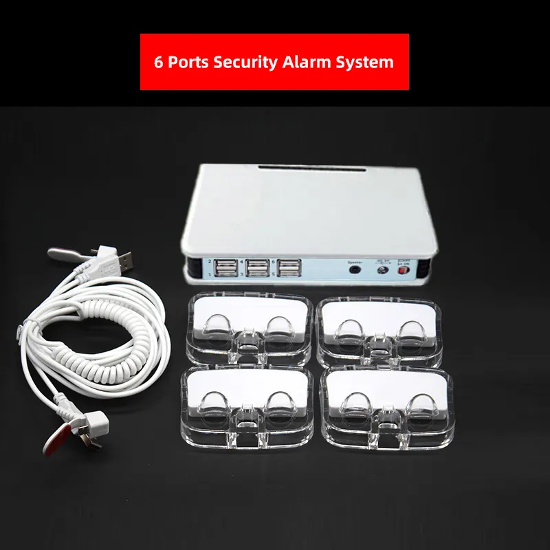 Smart Anti-Theft Alarm System with Charger Multi-Port Security for Mobile Phone Retail Shop Exhibition Display