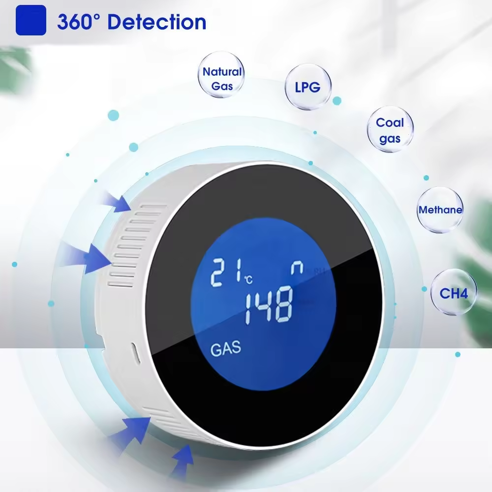 Safety Alarm System Homekit Gas Leak Smart Sensor Smartlife House Kitchen Factory Wifi Gas Detector Multi Natural Gas Detector