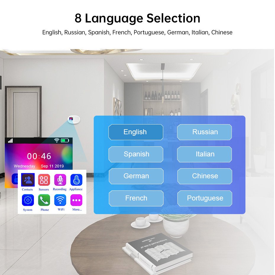 KERUI W202 GSM WIFI Tuya Smart Alarm System Home Security Color Screen 3MP Camera PIR Detector Door Sensor Wireless Alarm System