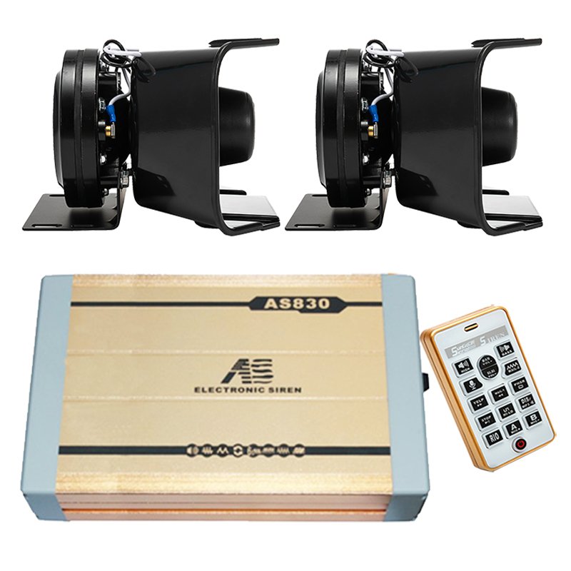 400W 12V 20 Sound Speakers Loud Car Horn Siren Air Horn Megaphone Tone Emergency Motorcycle Mic PA System Amplifier Hooter
