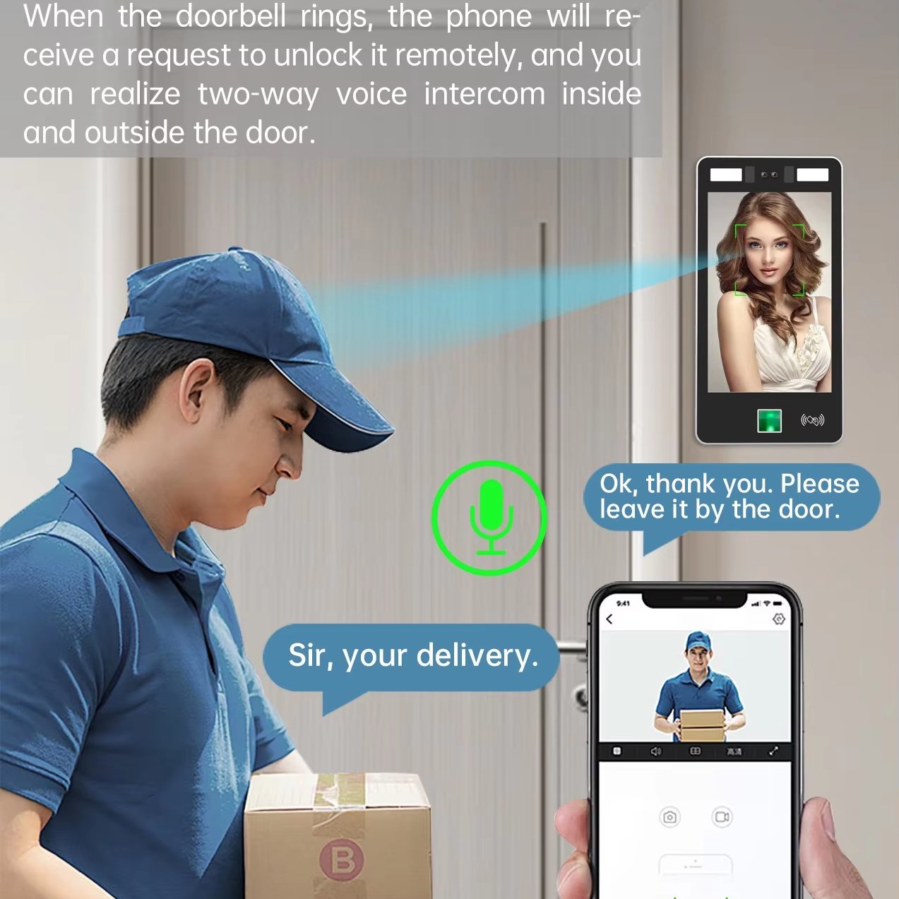 EBKN Tuya Face Access Control Security System IP65 Waterproof GSM Intercom