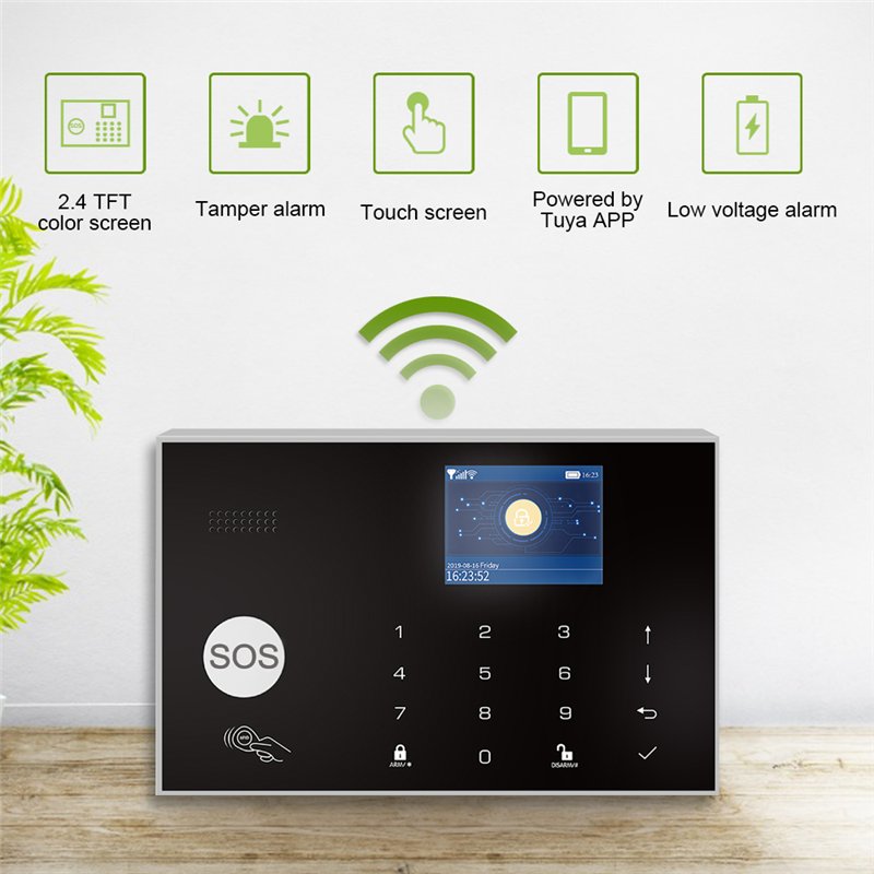 APP RFID Control GSM 2g 4g SIM card SOS Button Home security Alarm system Menu screen Waterproof remote control Touch Keyboard