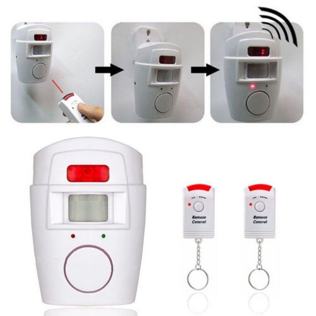 6V Wireless PIR Motion Sensor Detector Alarm with 2 Remote Controls Door Window Home Shed Garage Caravan Alarm Security System