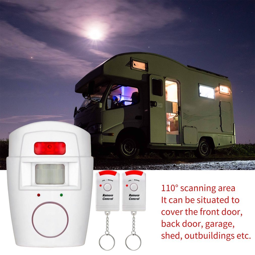 6V Wireless PIR Motion Sensor Detector Alarm with 2 Remote Controls Door Window Home Shed Garage Caravan Alarm Security System