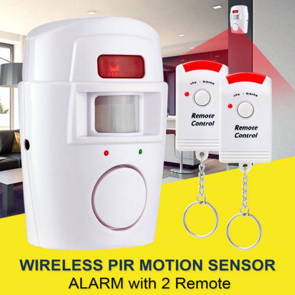 6V Wireless PIR Motion Sensor Detector Alarm with 2 Remote Controls Door Window Home Shed Garage Caravan Alarm Security System