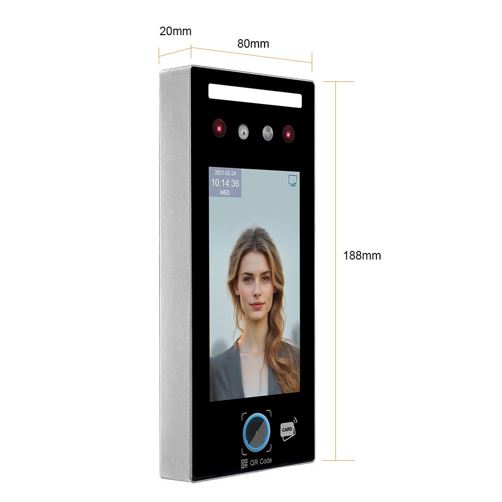 Biometric Face Recognition and QR Code Scanner Time Attendance Machine Access Control System with Free SDK and Cloud Software