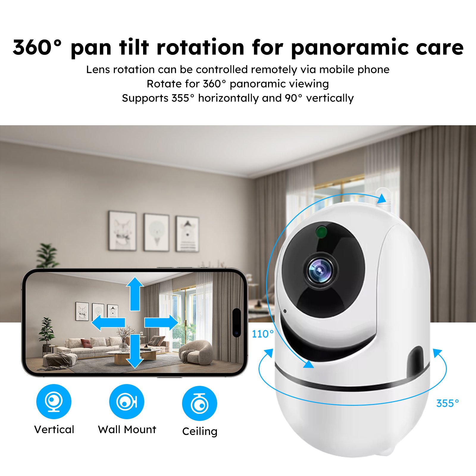 Smart Home Security Systems 3 pieces 1080P Alarm Tracking PIR motion Camera Door sensor SOS