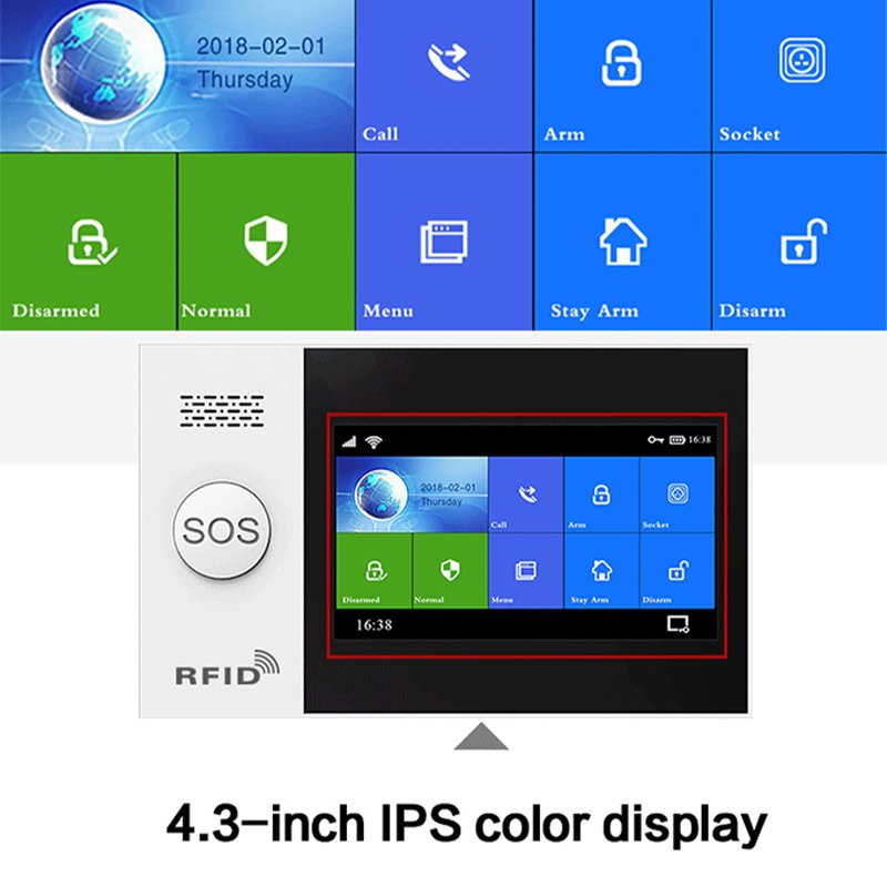2024 best sale home security alarm system model GS-107 WIFI GSM with camera siren and wireless sensors support Tuya Smart APP