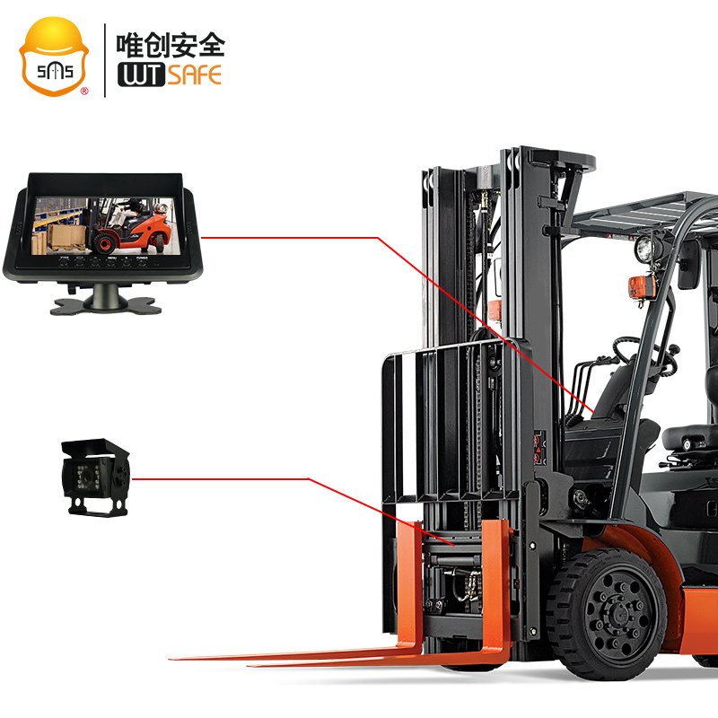 Tag based forklift proximity collision warning system waterproof monitor forklift anti-collision alarm with camera