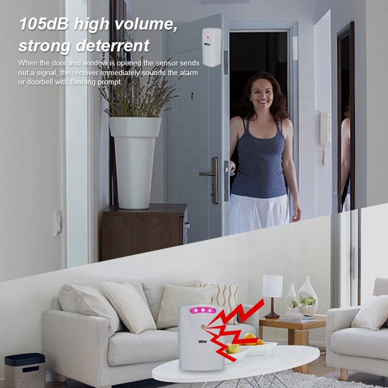High quality wireless door magnetic sensor alarm anti-theft doors and Windows alarm doors and Windows open prompt