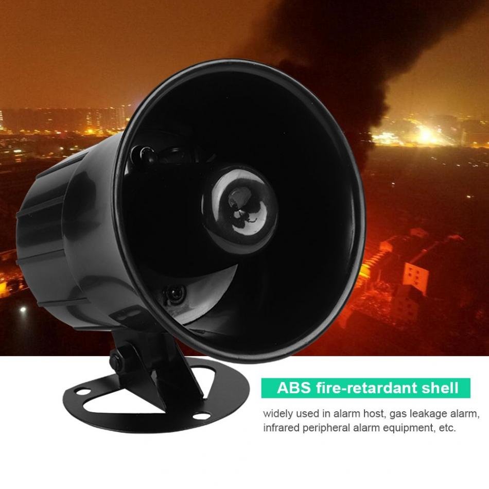 Security DC 12V Outdoor Alarm Siren Wired Loud Alarm Horn 115dB Exterior Sirena Alarma Speaker for Alarm System 15W 1 Tone Siren