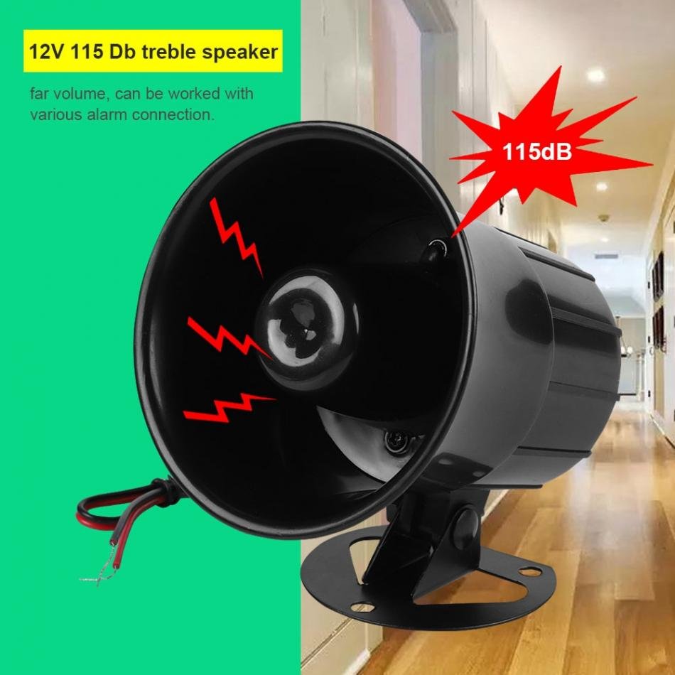 Security DC 12V Outdoor Alarm Siren Wired Loud Alarm Horn 115dB Exterior Sirena Alarma Speaker for Alarm System 15W 1 Tone Siren