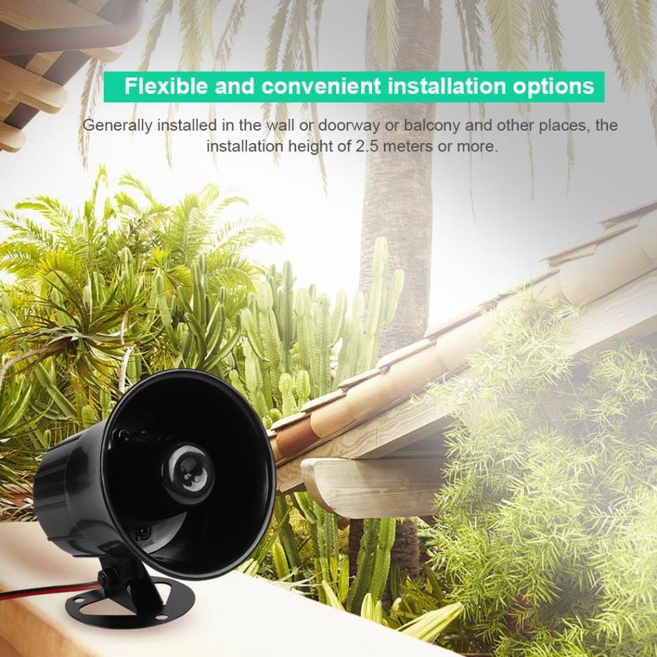 Security DC 12V Outdoor Alarm Siren Wired Loud Alarm Horn 115dB Exterior Sirena Alarma Speaker for Alarm System 15W 1 Tone Siren