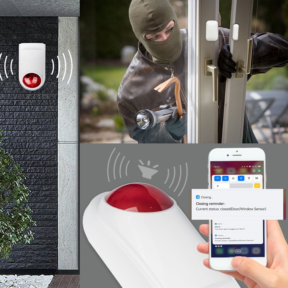 Tuya Smart ZigBee Alarm Siren Wireless Remote Control 100dB Voice Alarm System For Home Security