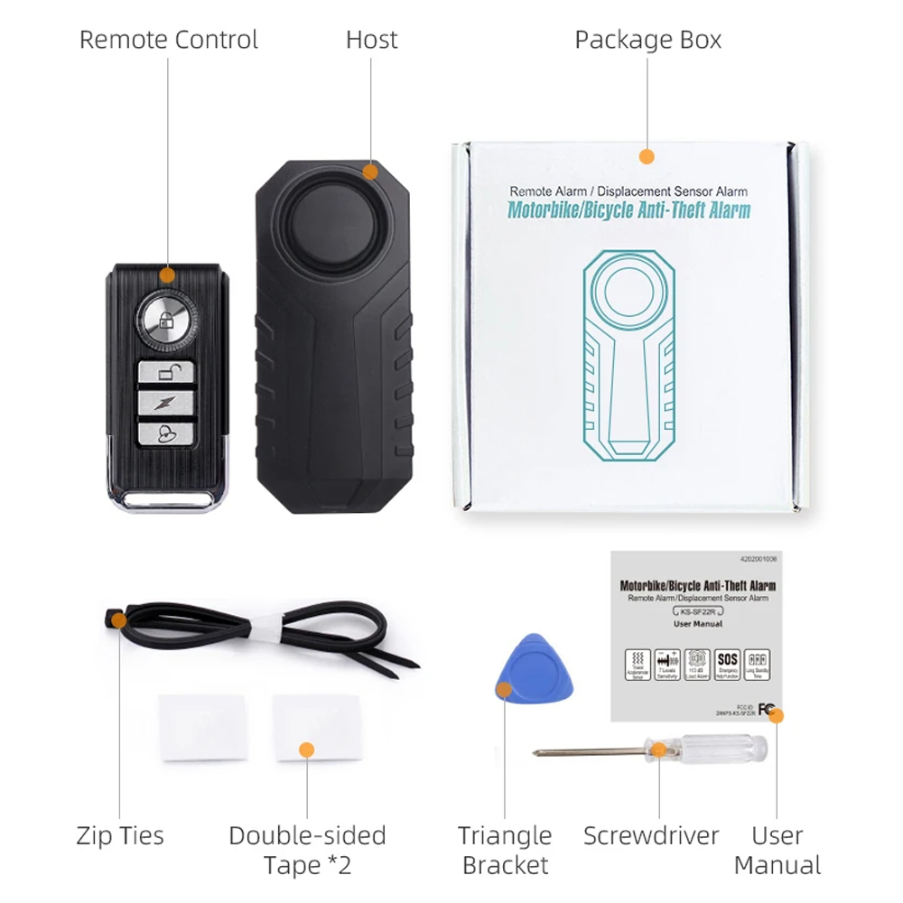 Universal Anti Theft Alarm for Motorcycle/Bicycle 113db Large Volume Vibration Alarm System