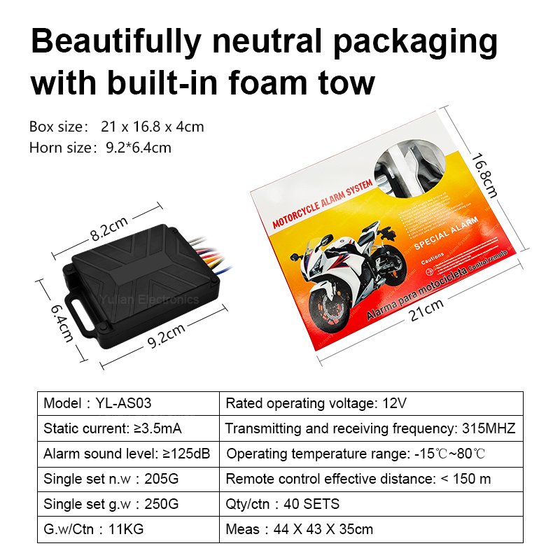 New Model 12V Motorcycle One Way Alarm System With 2 Stylish Remote Control Engine Start Alarm Motorbike