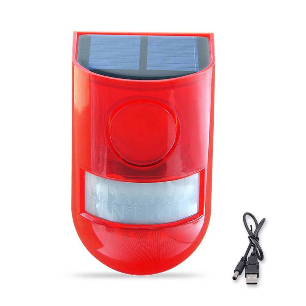 Alarm System Light for Farm Villa Waterproof Solar Strobe Light with Motion Detector