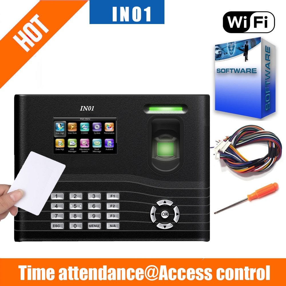 IN01-A TCP/IP USB Biometric Fingerprint Time Attendance System Office Time Clock Employee Recorder Device Door Access Control