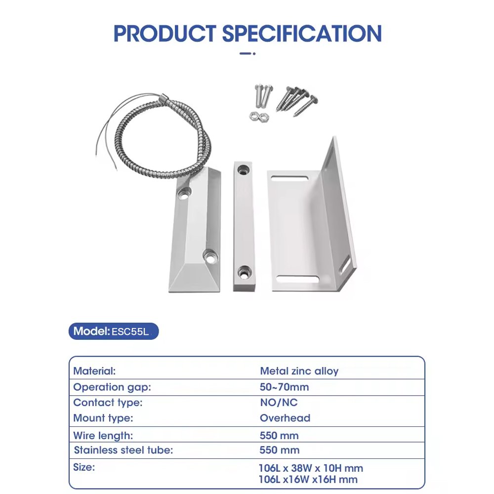 Elock ESC55L Metal Magnetic Door Sensor Contact Switch For Shutter Door Window Gate GSM Alarm Access Control System