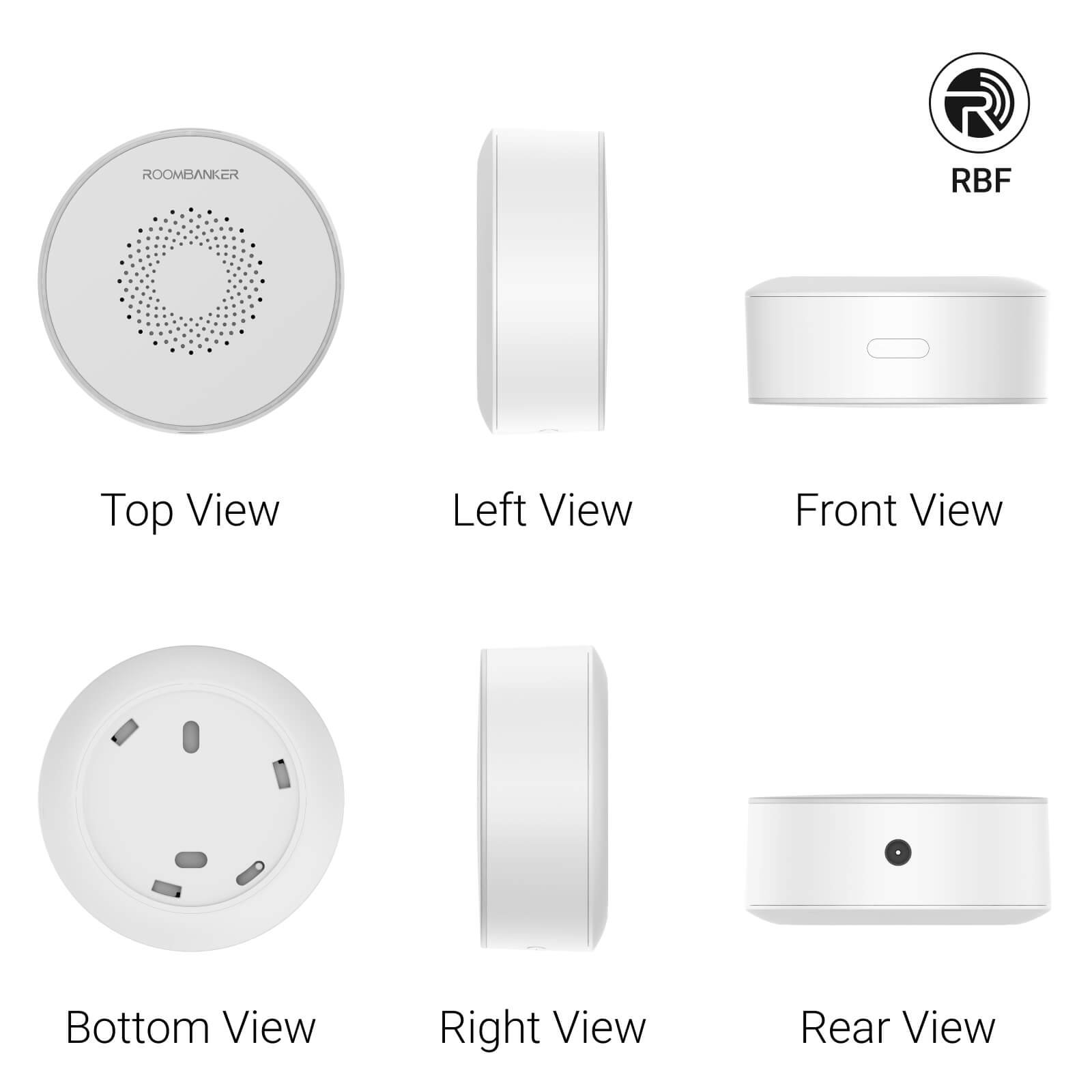Roombanker Wireless Indoor Siren built-in LED indicators and a Powerful Buzzer Audible Alarm from 85dB to 105dB