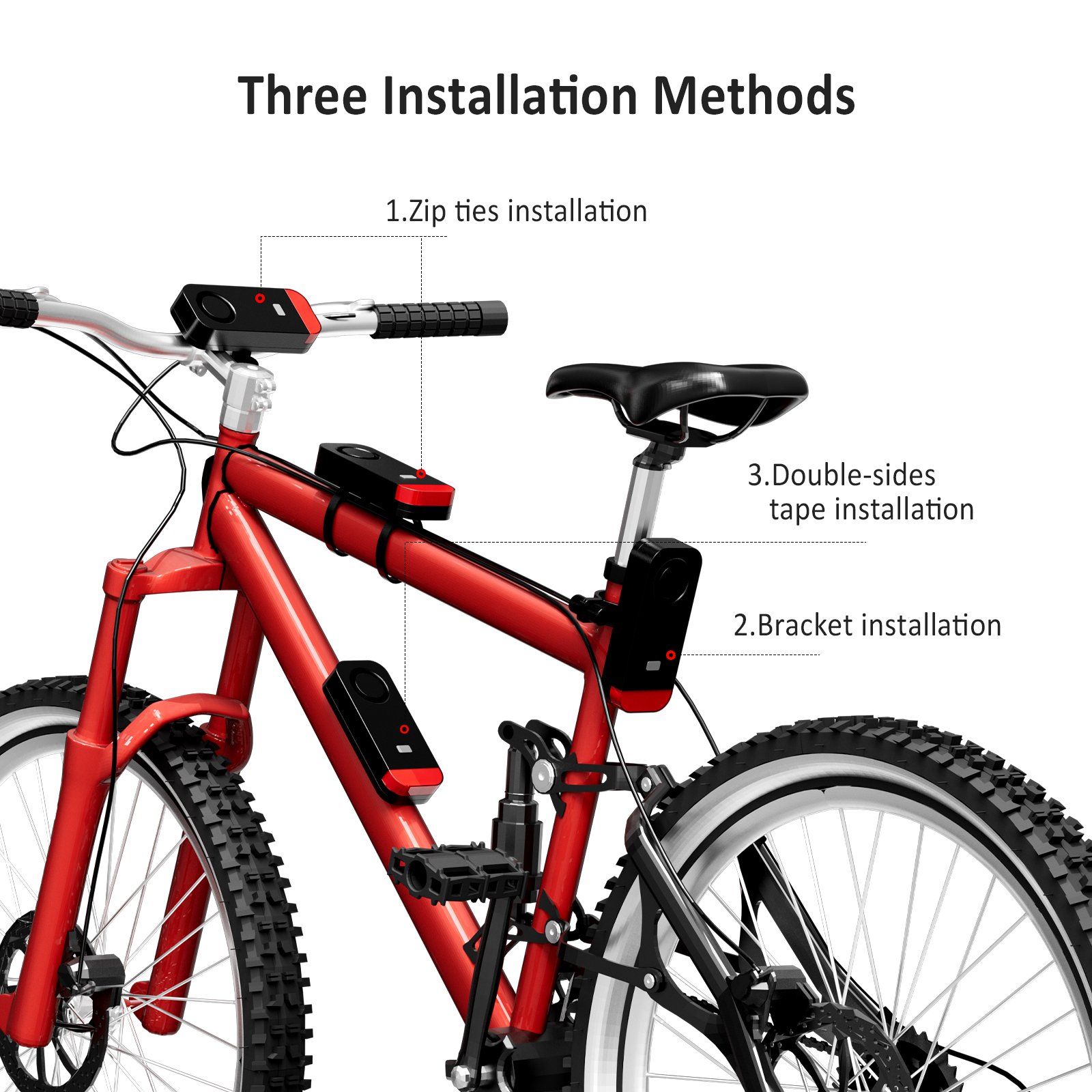 Safety gadgets Wireless Anti theft Bike Alarm 120dB Motorcycle Bicycle anti theft alarm Remote control 300m LED red light