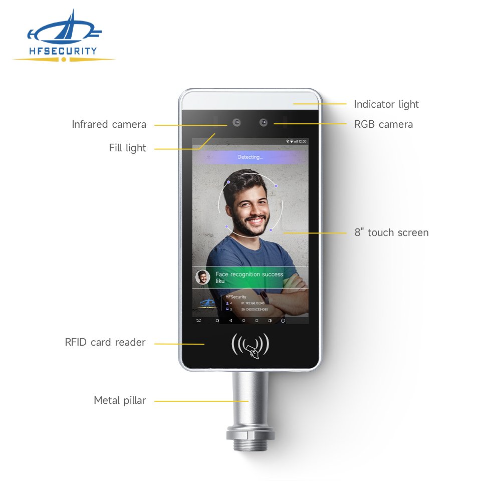HFSecurity RA08 Face Recognition Card Reader Systems Android OS Newest Door QR Code Scan Access Control