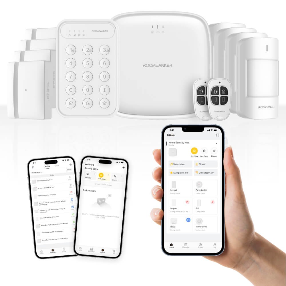 Roombanker Wireless Home Security System Zigbee Bluetooth Smart Home Burglar Alarm System