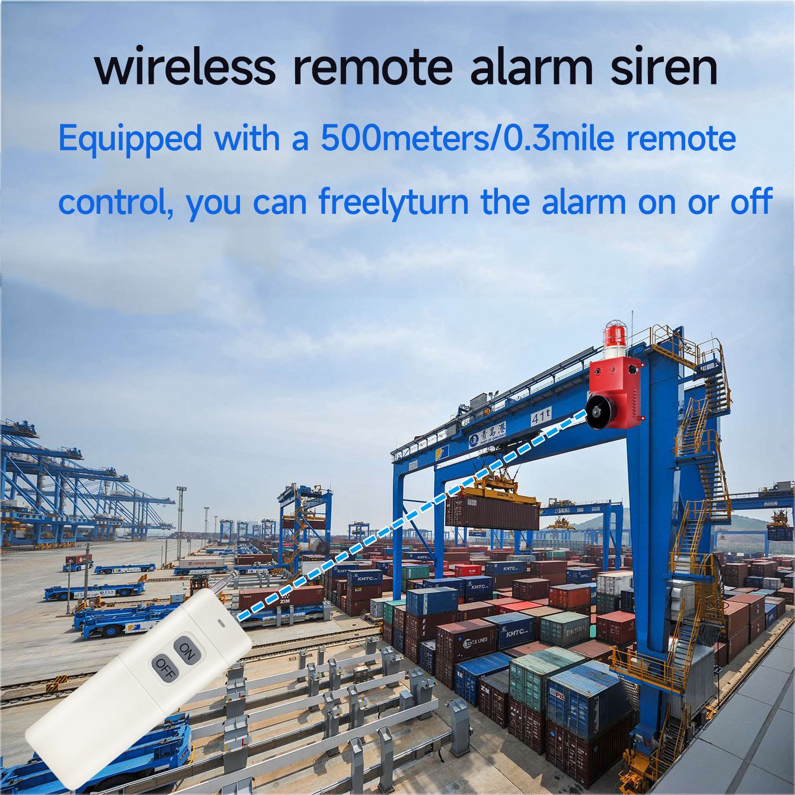 Hot sell 500m Wireless Remote Alarm Siren130dB 12 tons LED home security alarm IP65 burglar alarm siren for Noisy Environment