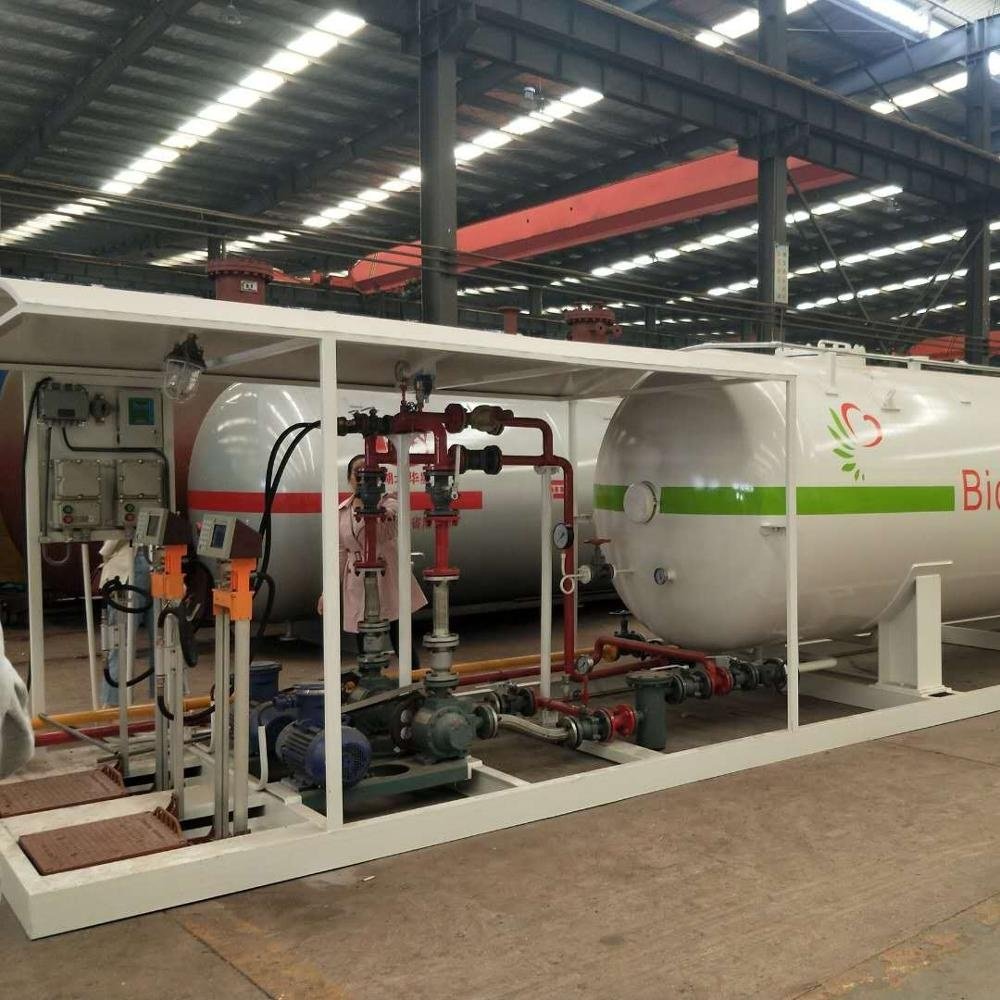 LPG TANK 10 tons 20m3 10 mt 20000 liters LPG Skid Station with Two motor Pumps and Two Filling Scales