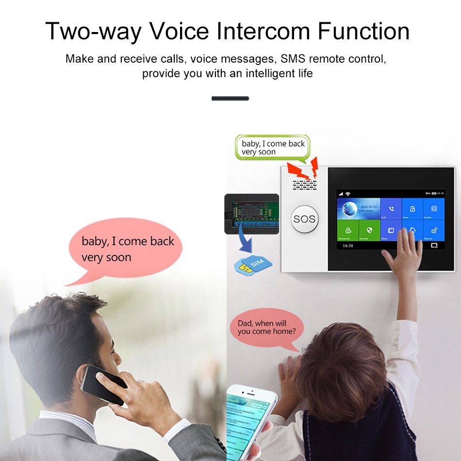 Tuya Smart WiFi GSM Alarm System 4.3 Inch Touch IPS Screen Remote Control Siren Alarm Smart Home Kit