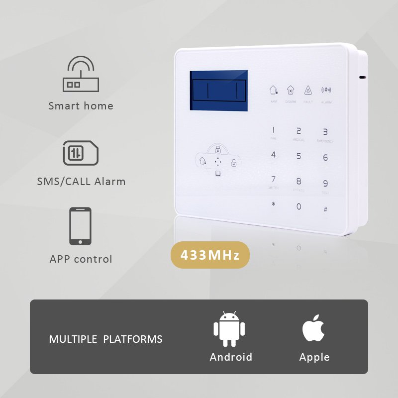 433mhz 868mhz Focus wireless home alarm system ST-IIIB GSM PSTN 110dB French English Voice App Control for prevent burglar theft