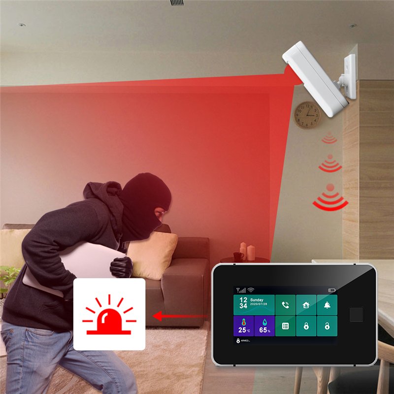 Tuya Smart Life App Control GSM Wireless Connection Alarm Kit WiFi Alarm System GPRS Burglar Alarm System