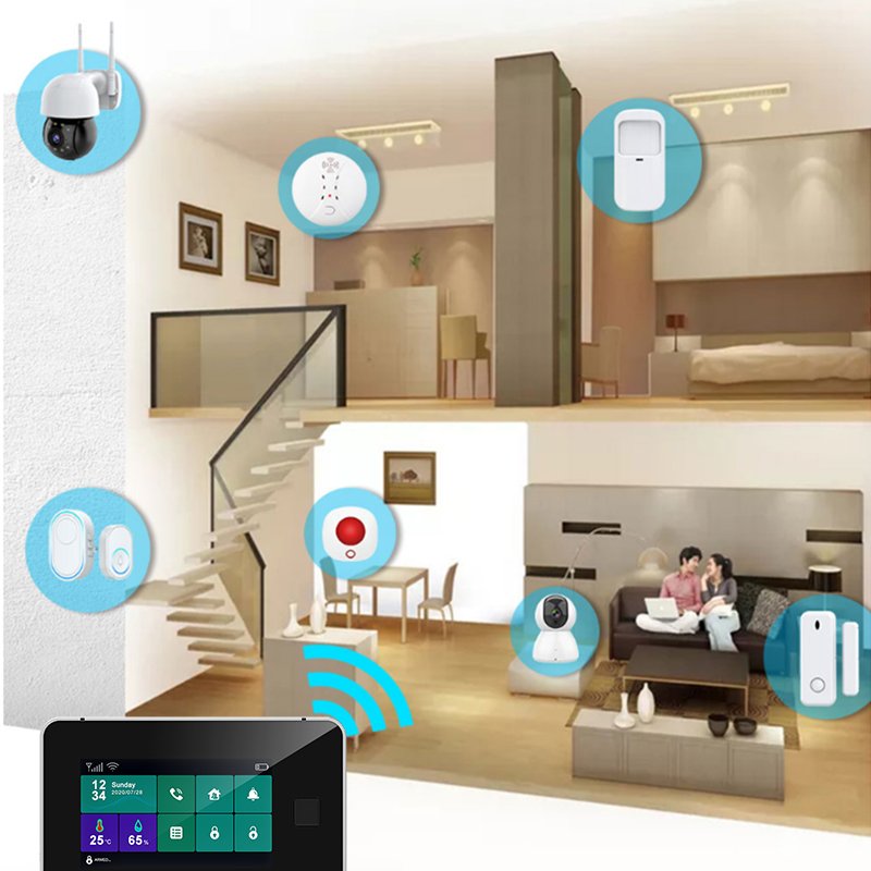 Tuya Smart Life App Control GSM Wireless Connection Alarm Kit WiFi Alarm System GPRS Burglar Alarm System