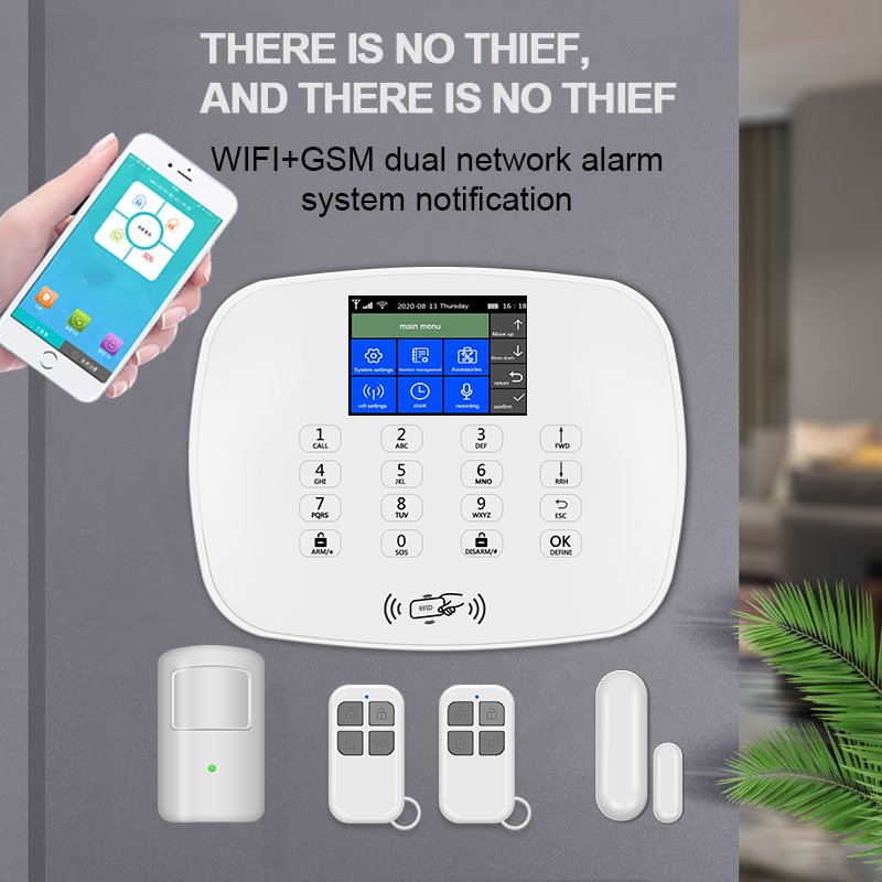 4g home alarm system with motion sensor window door sensor android ios app supported