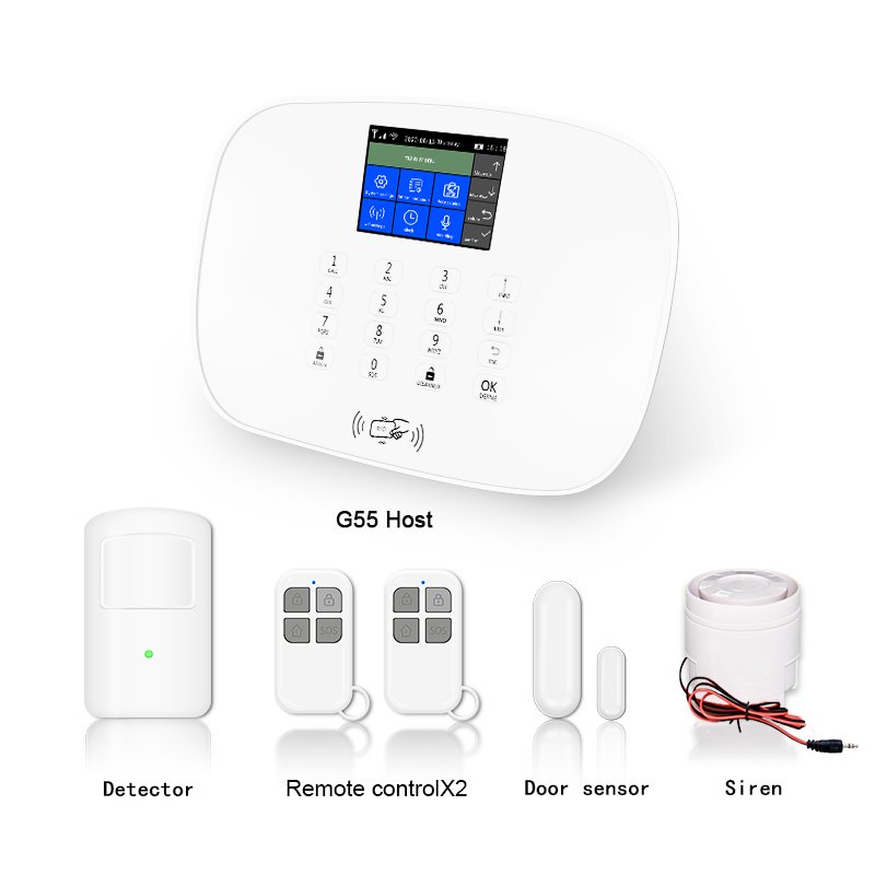 4g home alarm system with motion sensor window door sensor android ios app supported