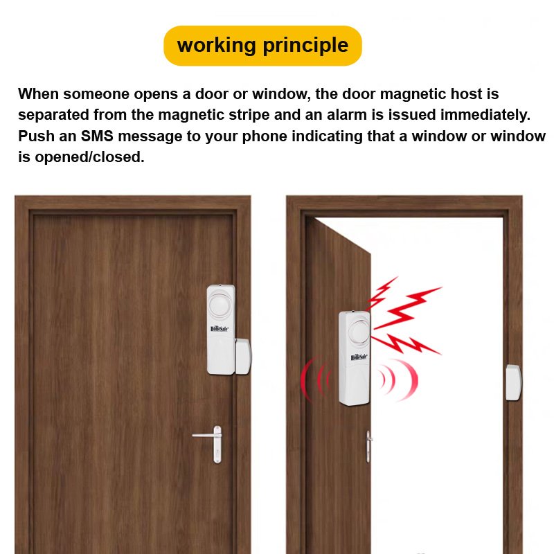 Burglar Alarm 120DB Wireless Sensor Door Window Alarm for house