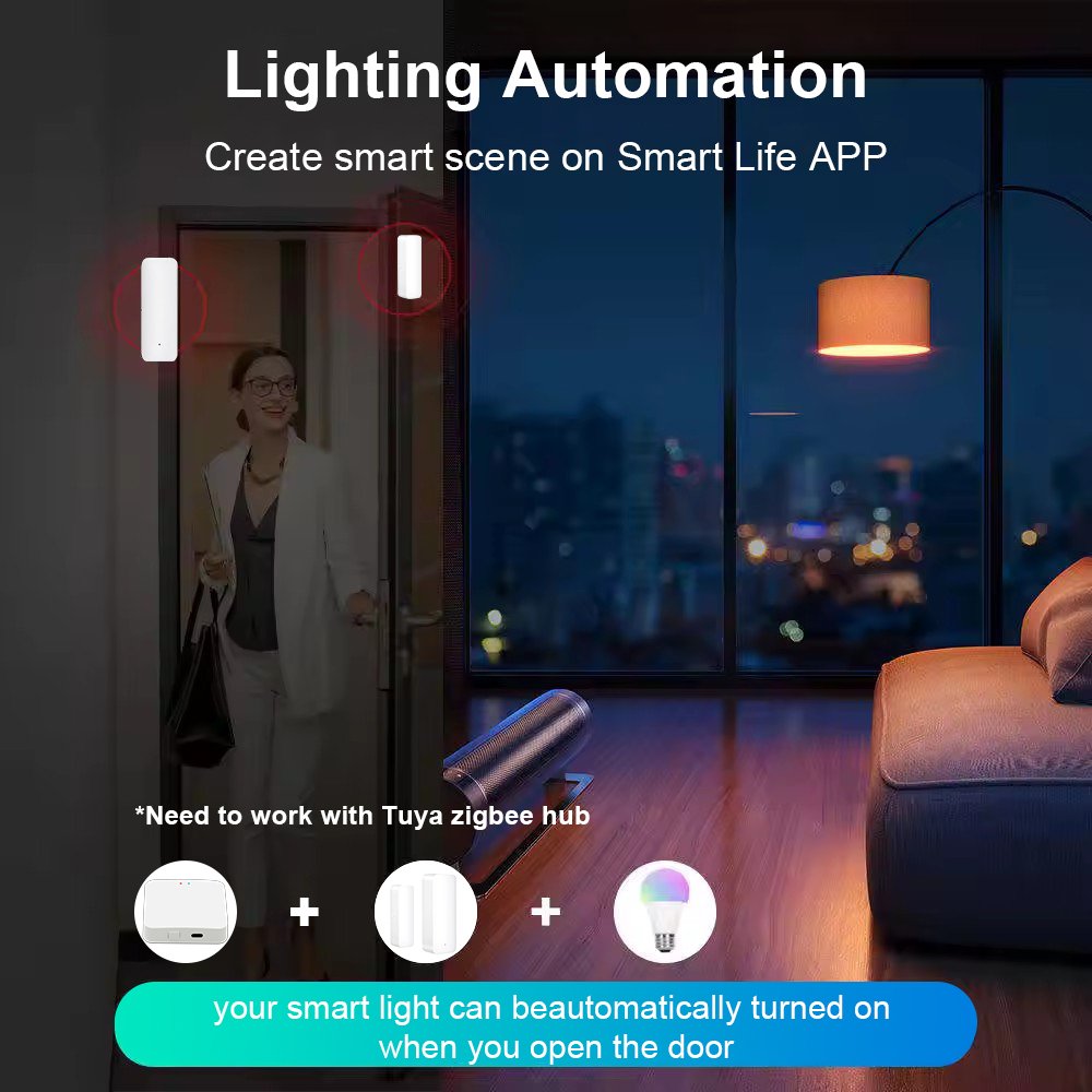 Tuya Smart Wireless Zigbee door and window opening sensor Home Security Automation System Door Contact Sensor