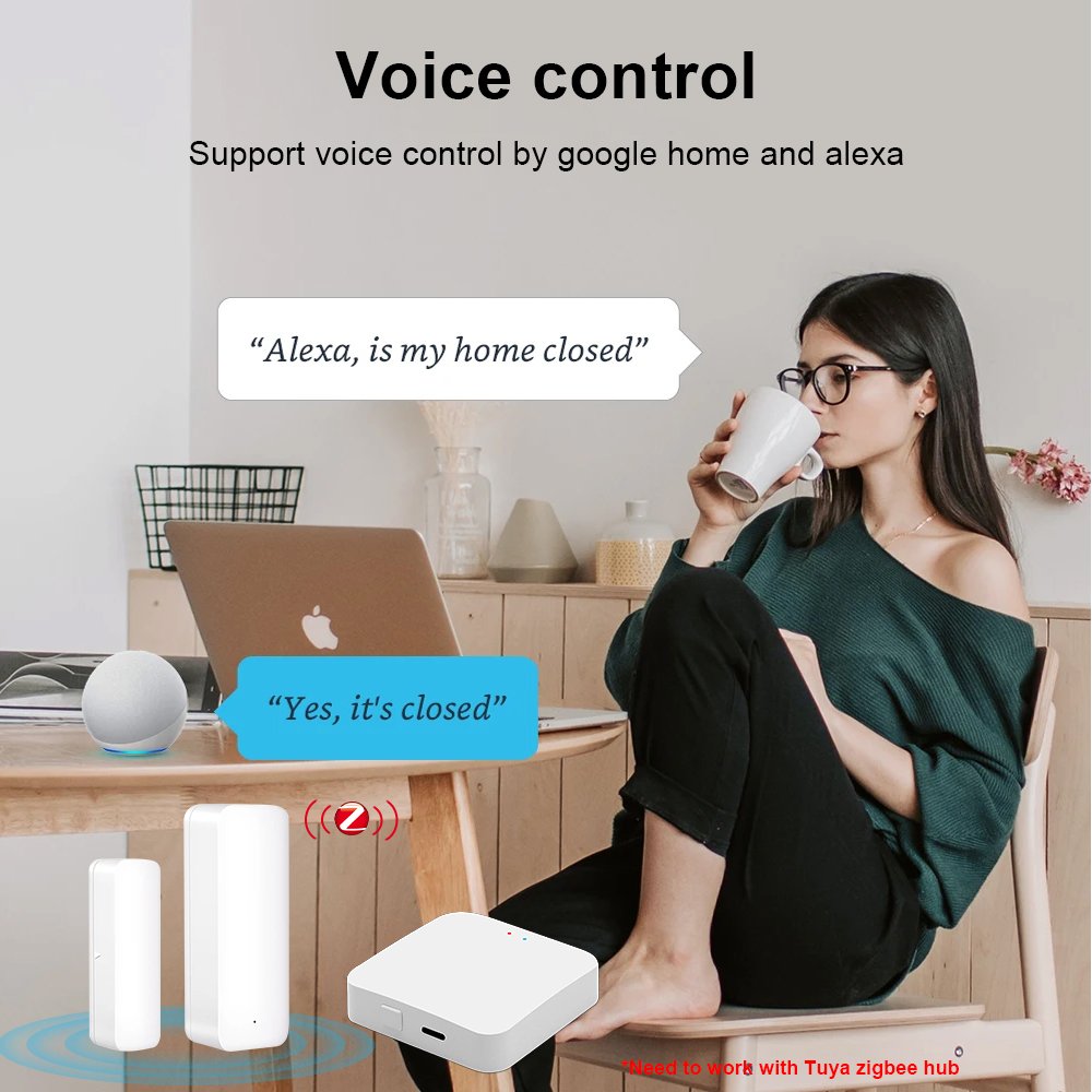 Tuya Smart Wireless Zigbee door and window opening sensor Home Security Automation System Door Contact Sensor